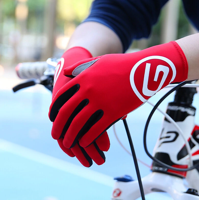 (image for) Giyo Wind Breaking Cycling Full Finger Gloves Touch Screen Anti-slip Bicycle Fabric Mittens MTB Road Bike Long Glove